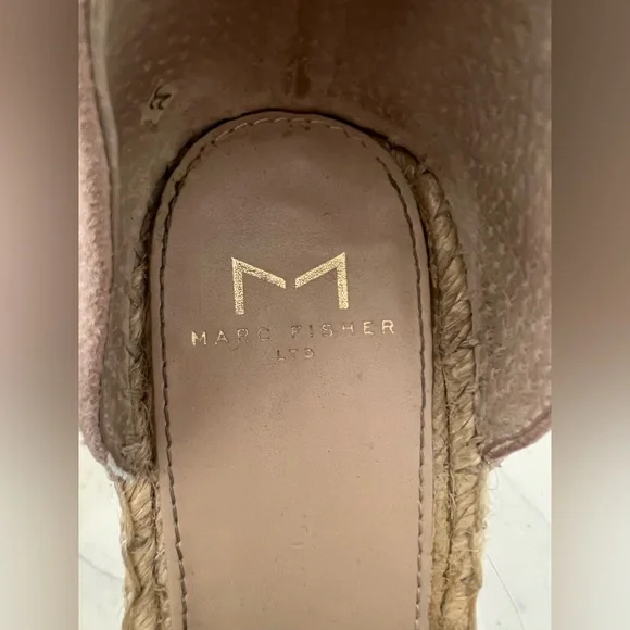Marc Fisher Pink Espadrille Wedge Sandals - Picture 10 of 11